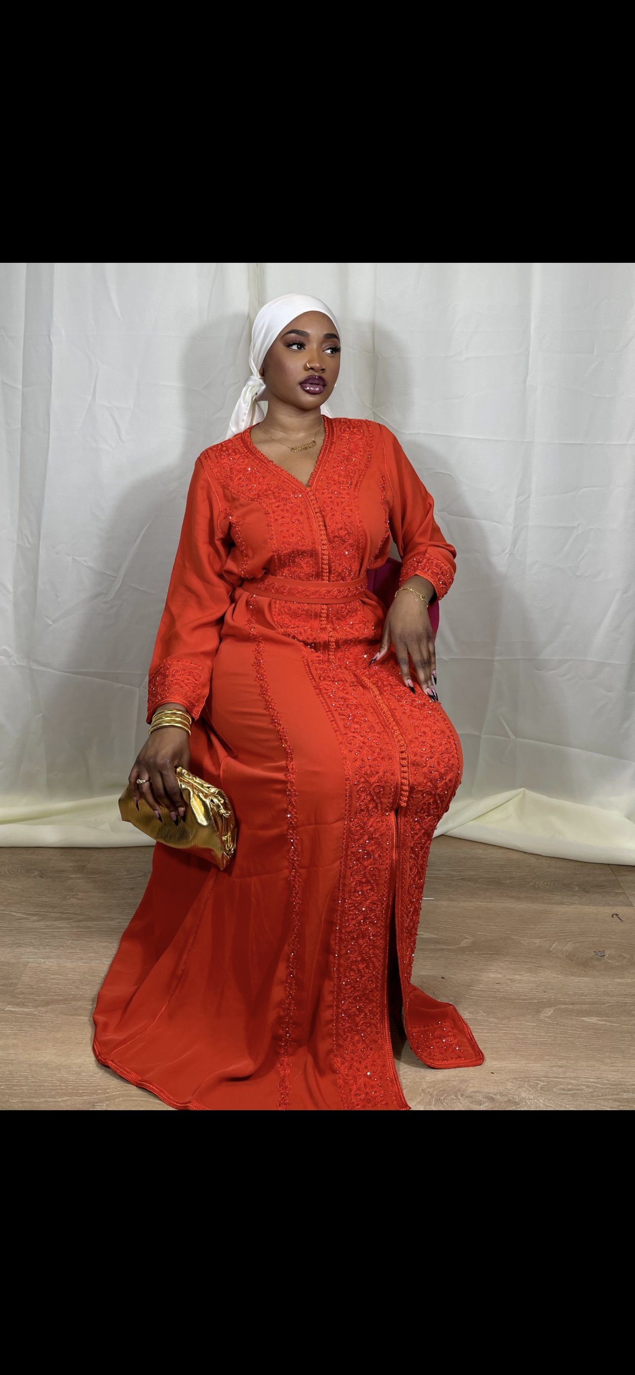 Burnt Orange Moroccan Abaya